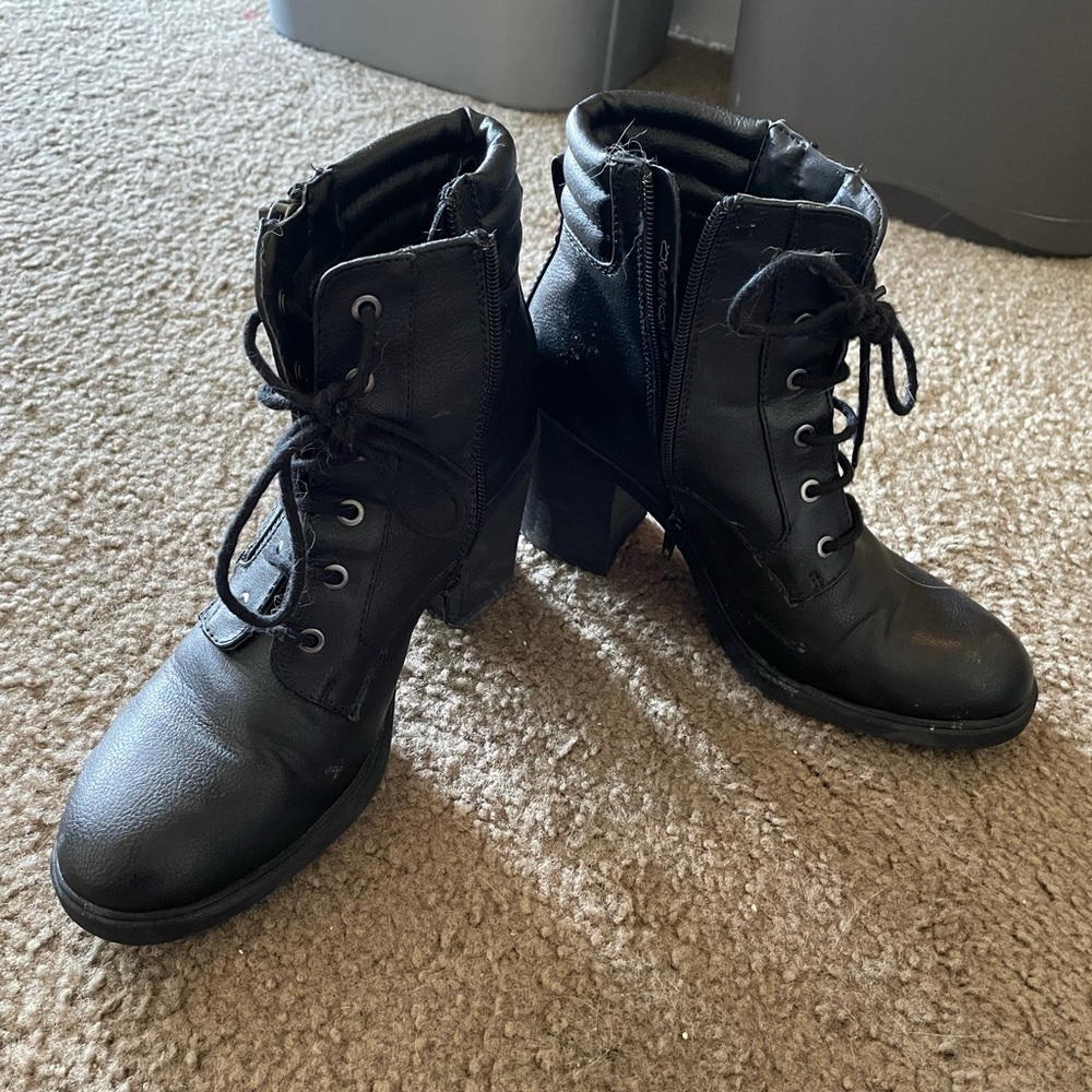 Heeled Combat Boots